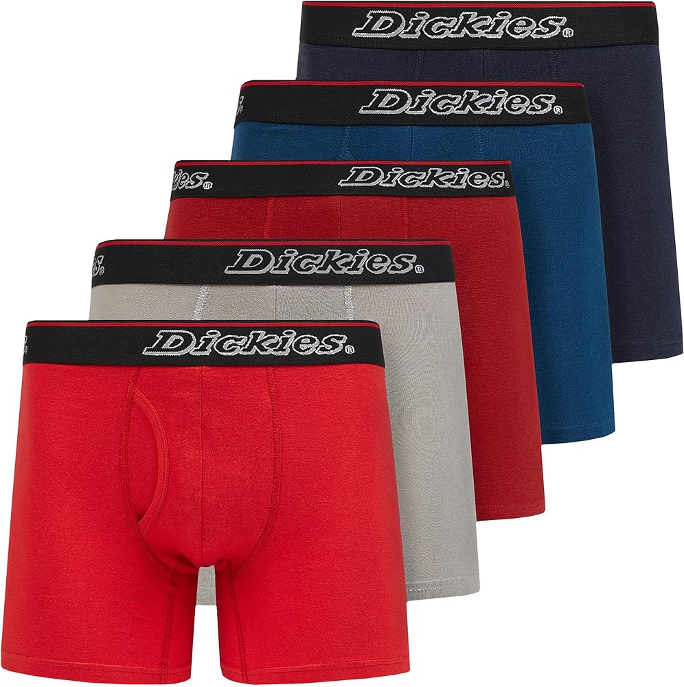 Dickies Mens Boxer Briefs Cotton Underwear for Men 5 Pack