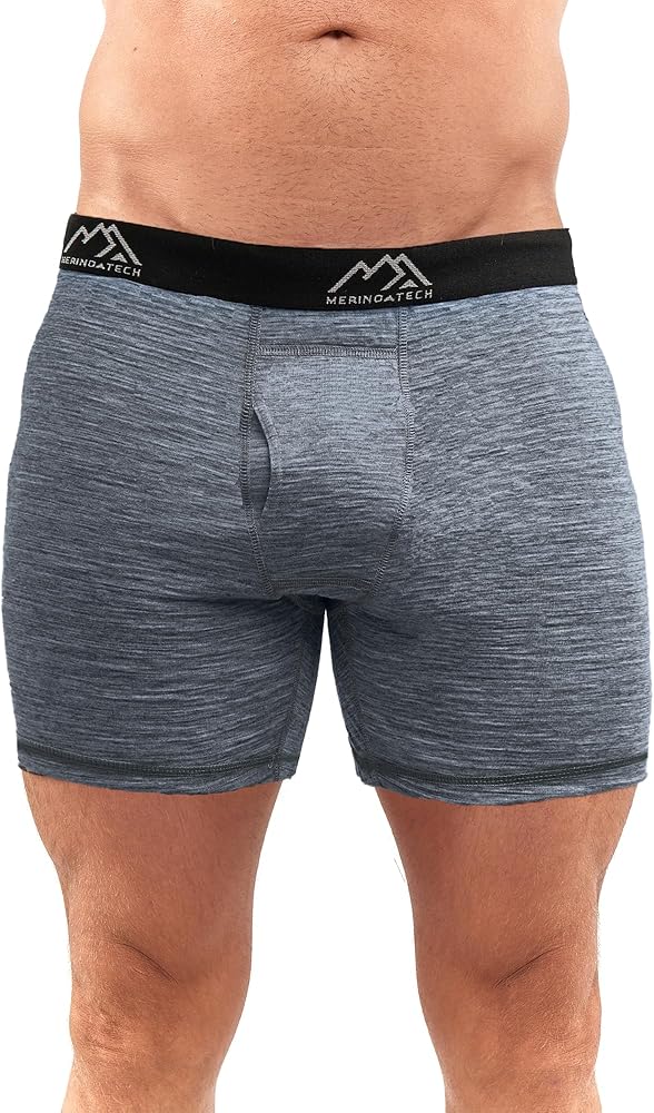 Merino.tech Merino Wool Underwear Mens - 100% Merino Wool Long Boxer for Men