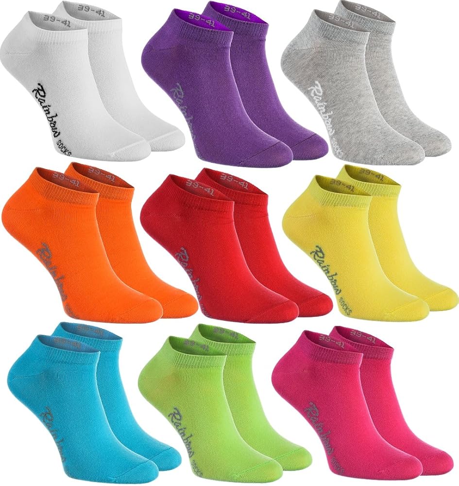 6,9 or 12 pairs of Colorful COTTON Socks Low Cut Short Casual for Mens & Womens