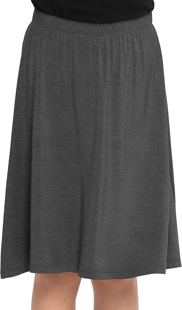 STRETCH IS COMFORT Youth Girls Flowy A-Line Skirt Knee Length and Ankle Length | Kids | Sizes 4-16