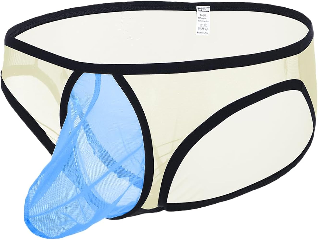 JINSHI Men's Sexy Mesh Breathable Briefs Low Rise See Through Underwear