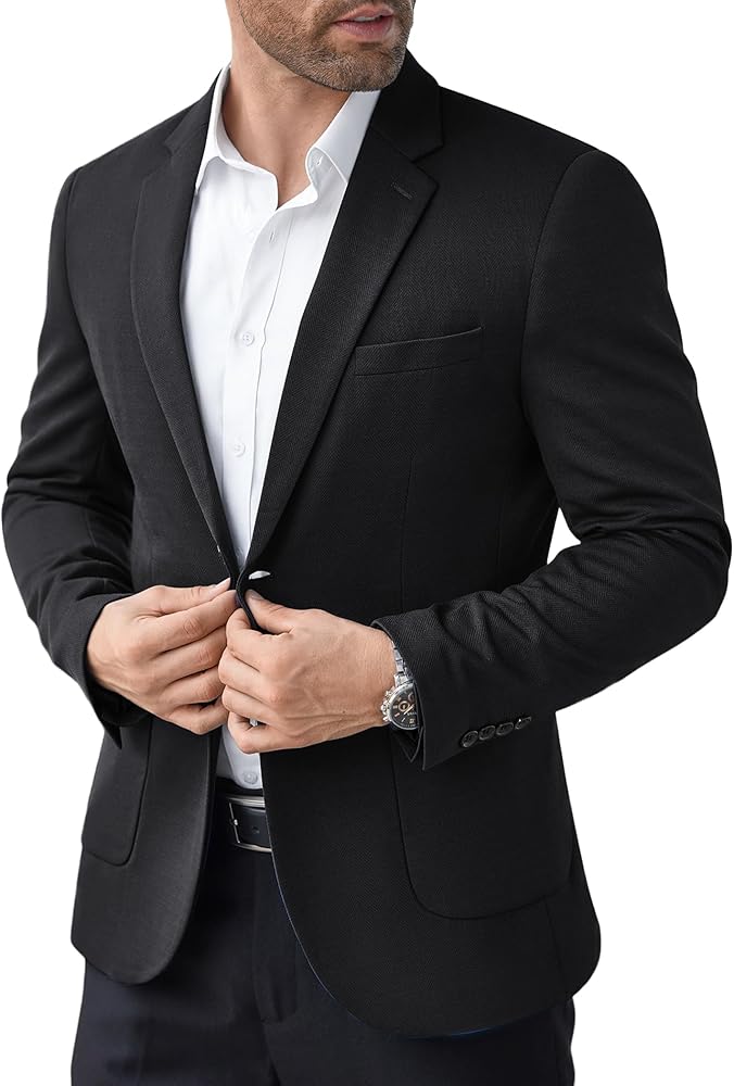 COOFANDY Men's Casual Knit Blazer Suit Jacket Lightweight Sport Coats Two Button