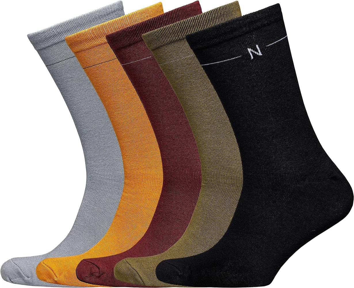 NUDUS UNDERWEAR Bamboo Rayon Classic Dress Socks 5-Pair Gift Box - Very Soft Thin Breathable