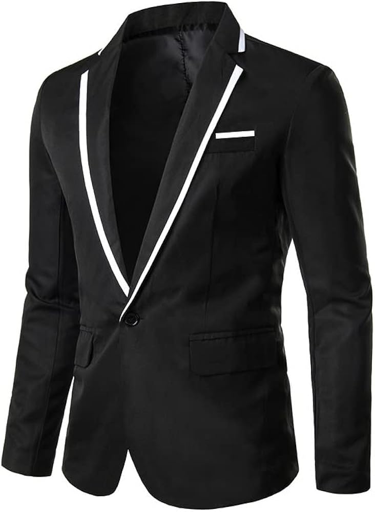 Men's Blazer Jackets Lightweight Slim Fit Suit Dress Jacket Blazers Sports Coats One Button
