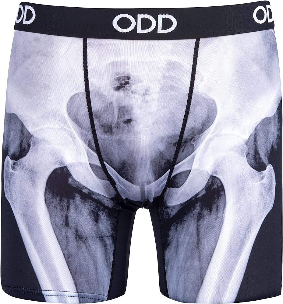 Odd Sox, X Ray, Men's Boxer Briefs, Funny Skeletal Bone Print Underwear