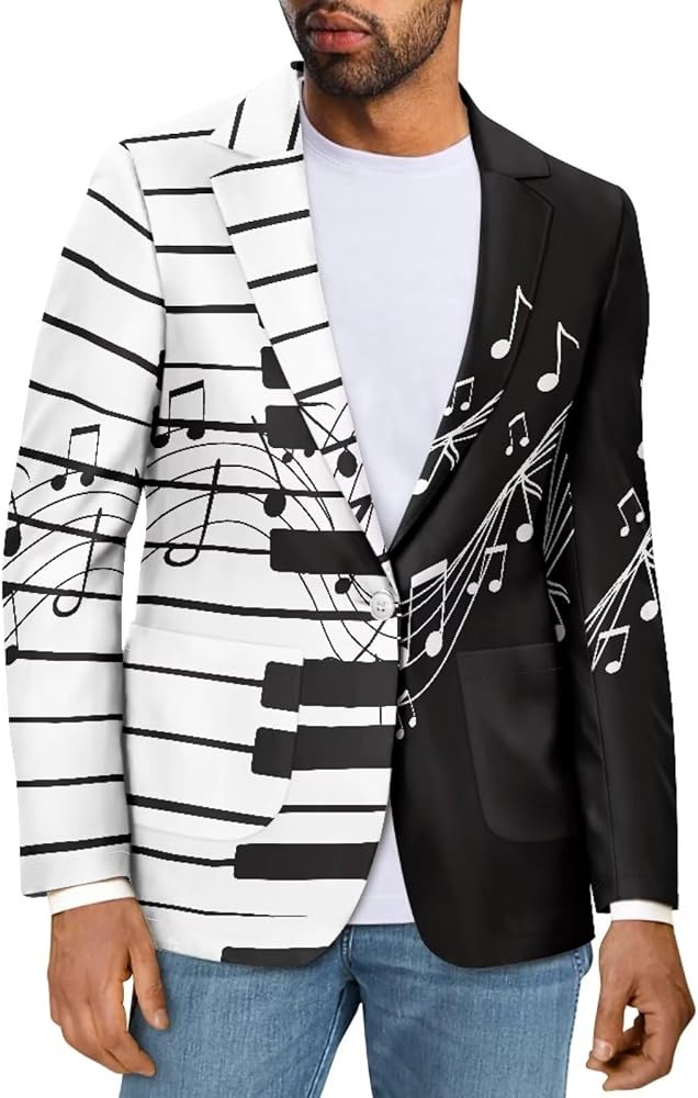 Men's Casual Blazer One Button Lightweight Sports Coat with Pockets Slim Fit Lapel Jacket Business Suit