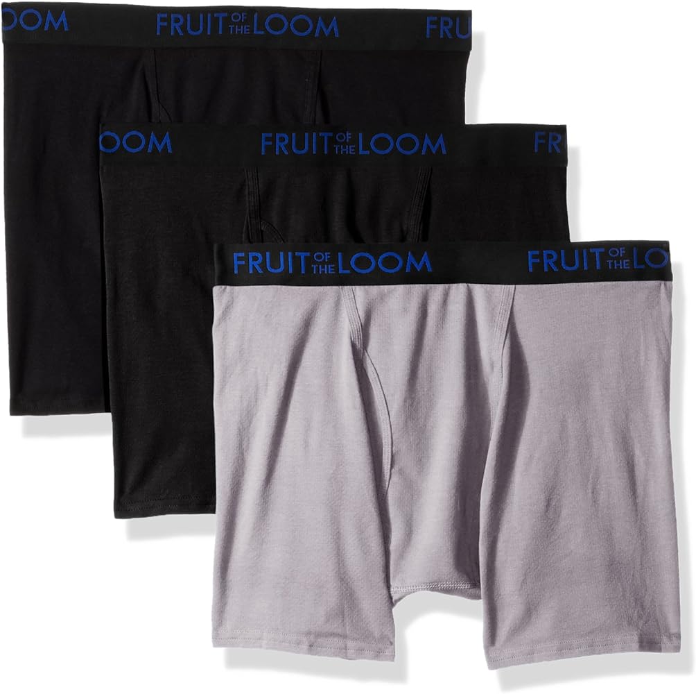 Fruit of the Loom Men's Premium 3pk Breathable Cotton Micro-mesh Boxer Brief
