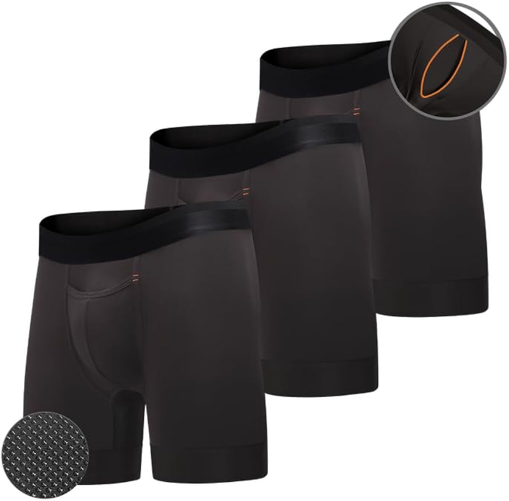Elite Ball Pouch Underwear for Men w/fly, Patented Ball Pouch Design, Performance Fabric, No Ride Up Legs
