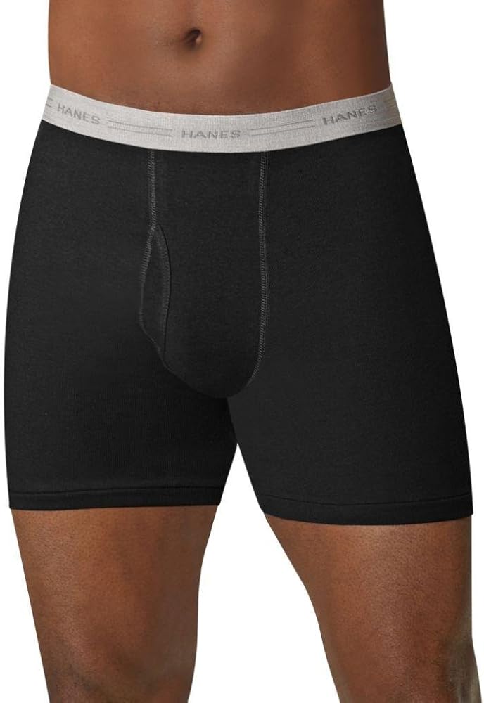 Hanes Men's Tagless Boxer Briefs with Comfort Flex Waistband (X-Large, Black/Grey - 5 Pack)