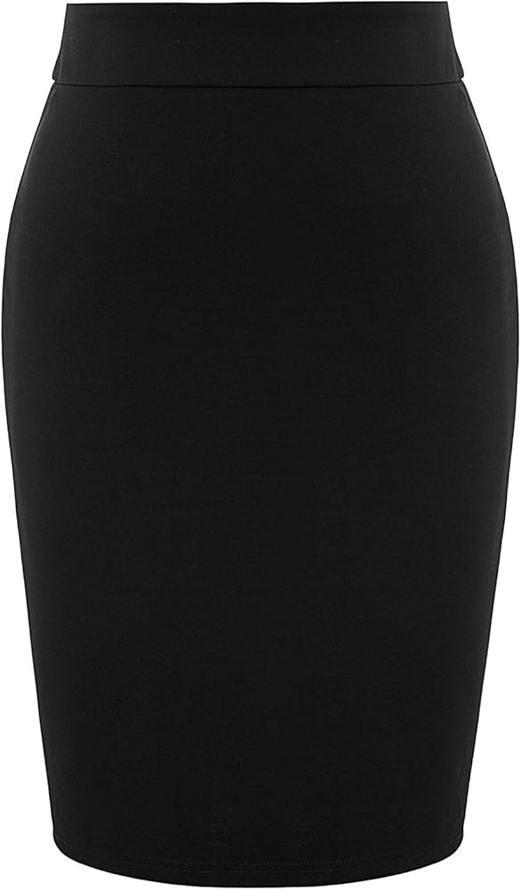 Hanna Nikole Women's Plus Size Stretch Back Slit Slim Fit Office Pencil Skirt