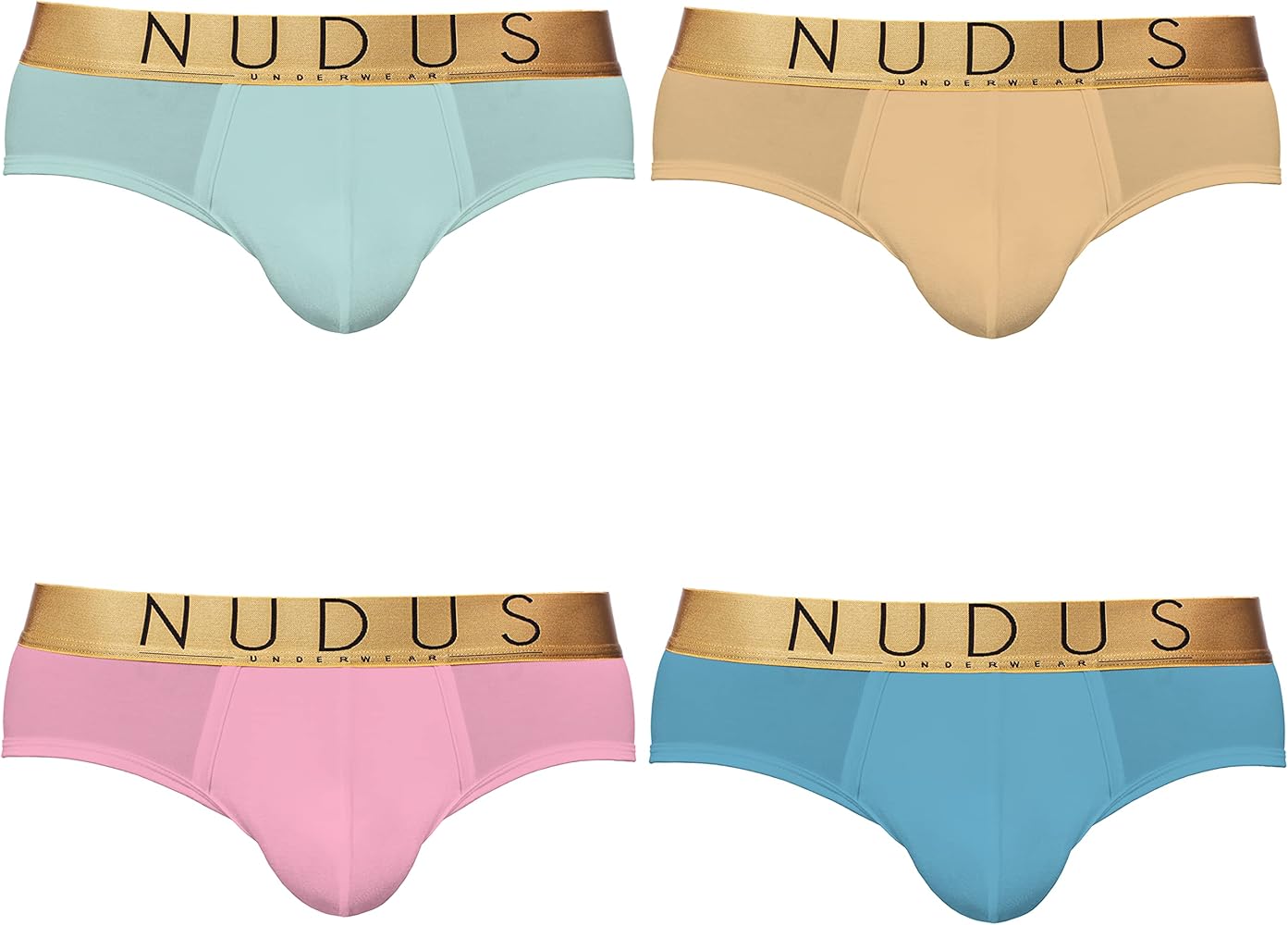 NUDUS Men's Bamboo Rayon 2 Pouches Underwear - Pack Of 4 Gift Box Briefs…