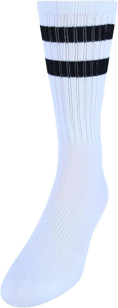 CTM® Men's Crew Striped Socks (3 Pairs)