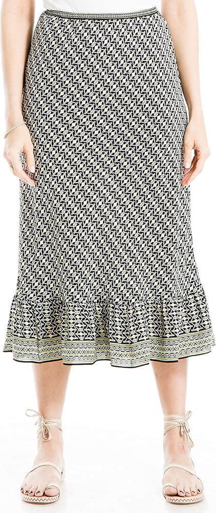 Max Studio Women's Maxi Skirt with Ruffle Hem