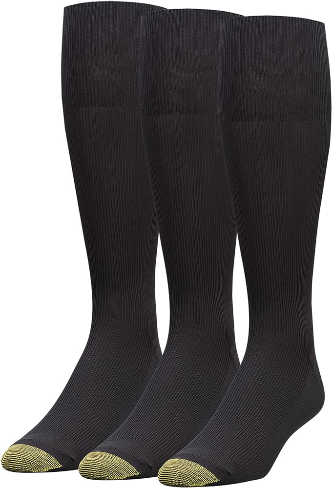 GOLDTOE Men's Metropolitan Over The Calf Socks 3 Pack