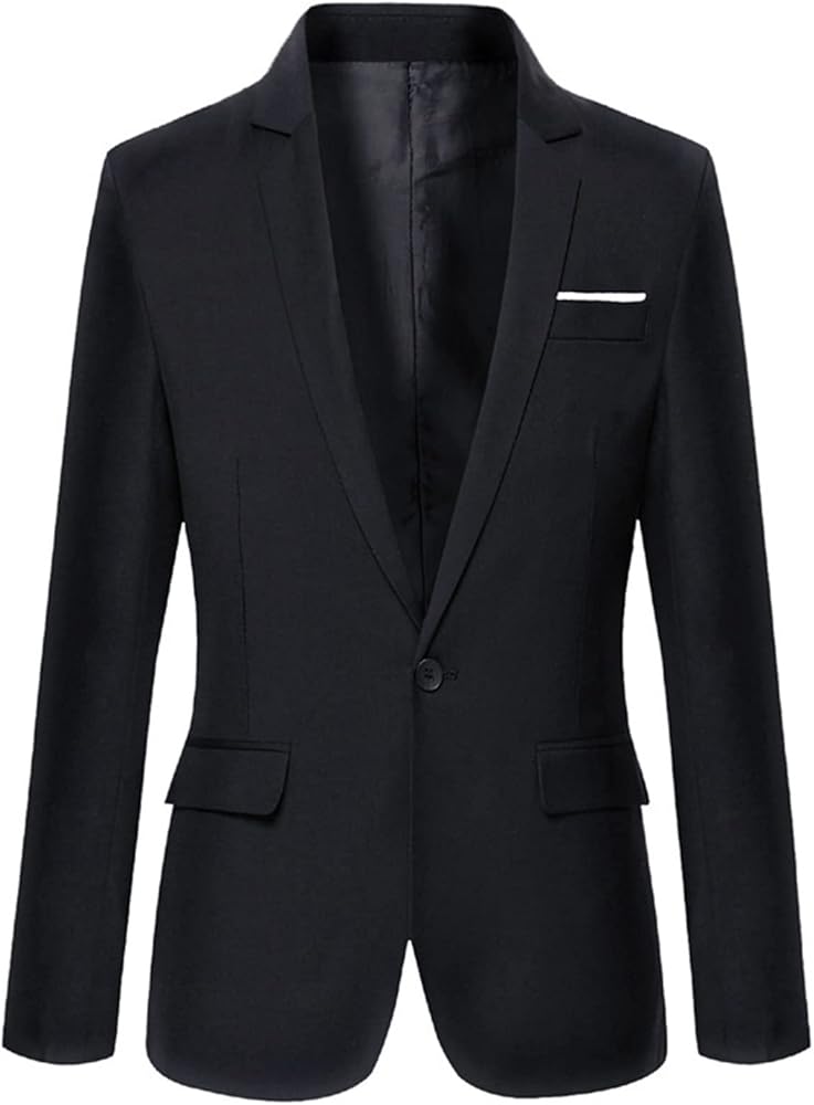 Men's Suit Jackets Slim Fit Blazer Business Casual One Button Long Sleeve Blazers