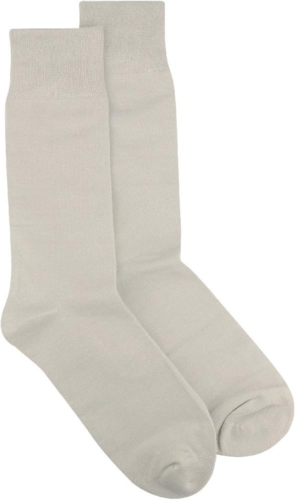 1 Pair of Biagio SILVER GREY Color Solid Men's COTTON Dress SOCKS