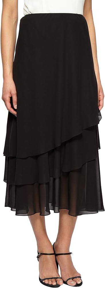 Alex Evenings Women's Midi Length Formal Skirt (Reg and Petite)