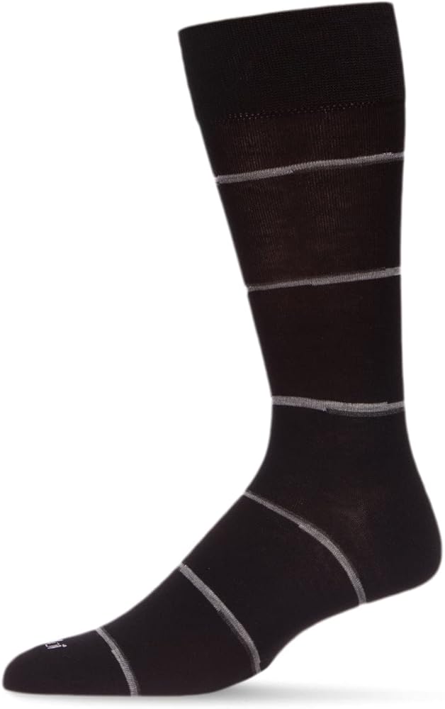 MeMoi Men's Spacedye Stripe Rayon Dress Crew Socks
