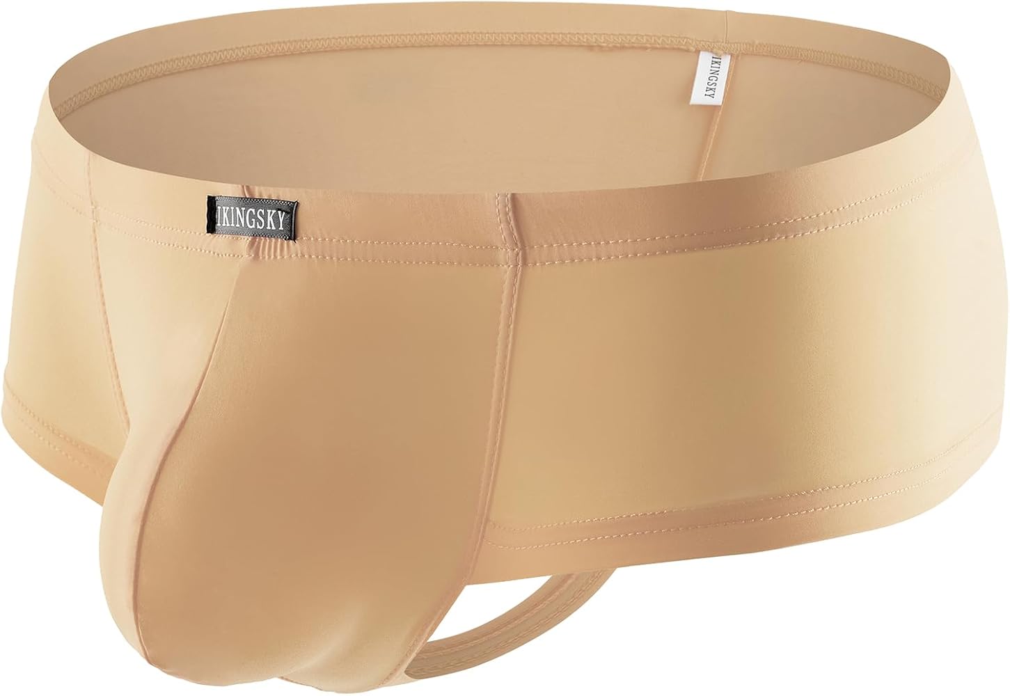 IKINGSKY Men's Silky Cheeky Boxer Briefs Sexy Brazilian Back Mens Underwear Smooth Mini Cheek Thong Under Panties