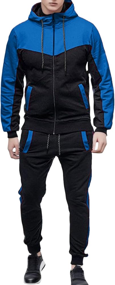 2023 Winter Tracksuit for Men Fashion Full Zip Hoodie Jacket and Sweapants Set Stylish Plus Size Sweatsuit Jogger Suits