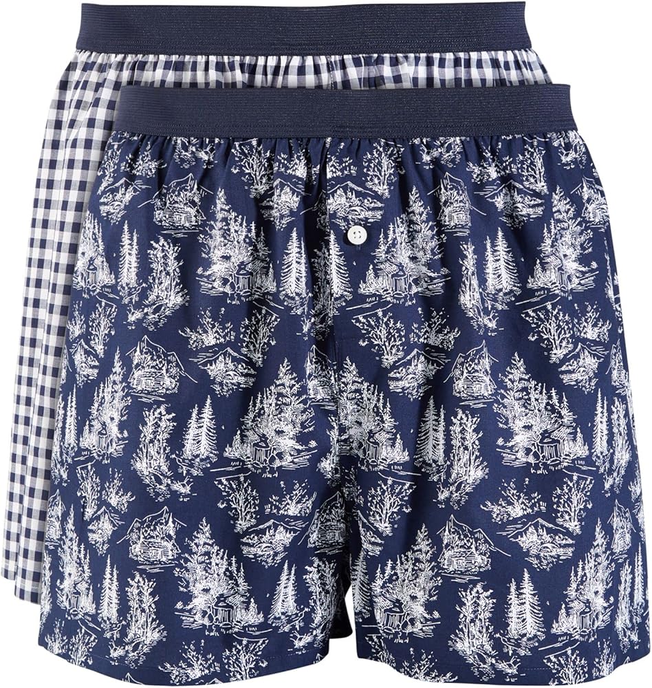 CLUBROOM Intimates 2 Pack Navy Boxers Underwear XL, Blue