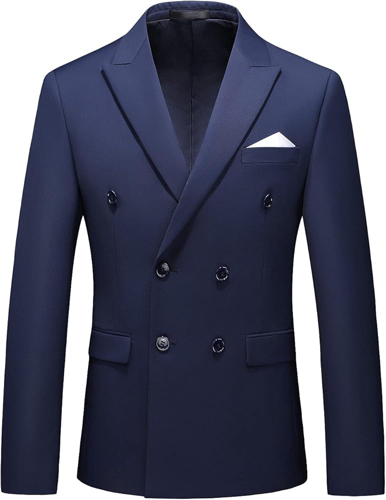 Mens Suit Jacket Double Breasted Blazer Men Slim Fit Casual Prom Wedding Daily Tux Suit Coats Blazer