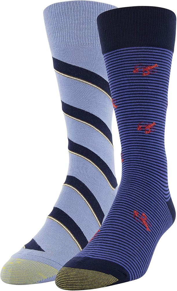 GOLDTOE Men's Spring Novelty Dress Crew Socks, 2-Pairs