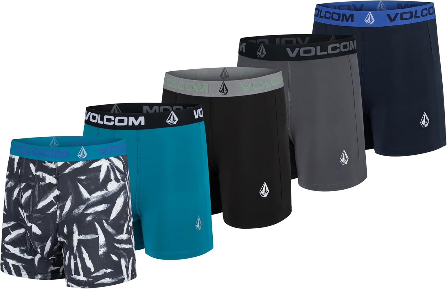 Volcom Mens Boxer Briefs 5 Pack Poly Spandex Performance Boxer Briefs Underwear