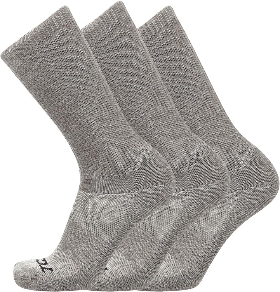 TCK Moisture Wicking Work Crew Socks for Men & Women- 9-11/10-13/13-15 Cushioned Boot Socks 6-pack 3-pack 12-pack