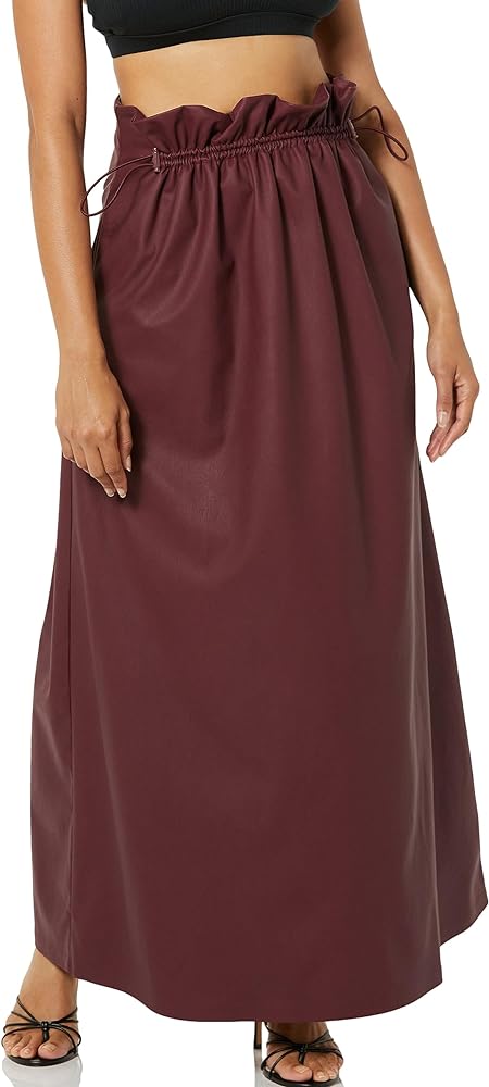 TEREA Women's Liv Vegan Leather Maxi Skirt
