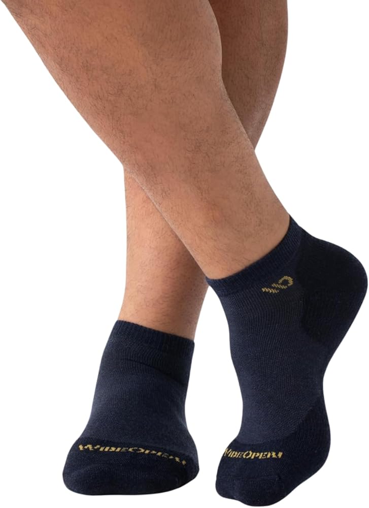 Wide Open No Show Men's Socks - Merino Wool Socks for Men, Everyday Wide Socks, Ankle Socks for Wide Feet