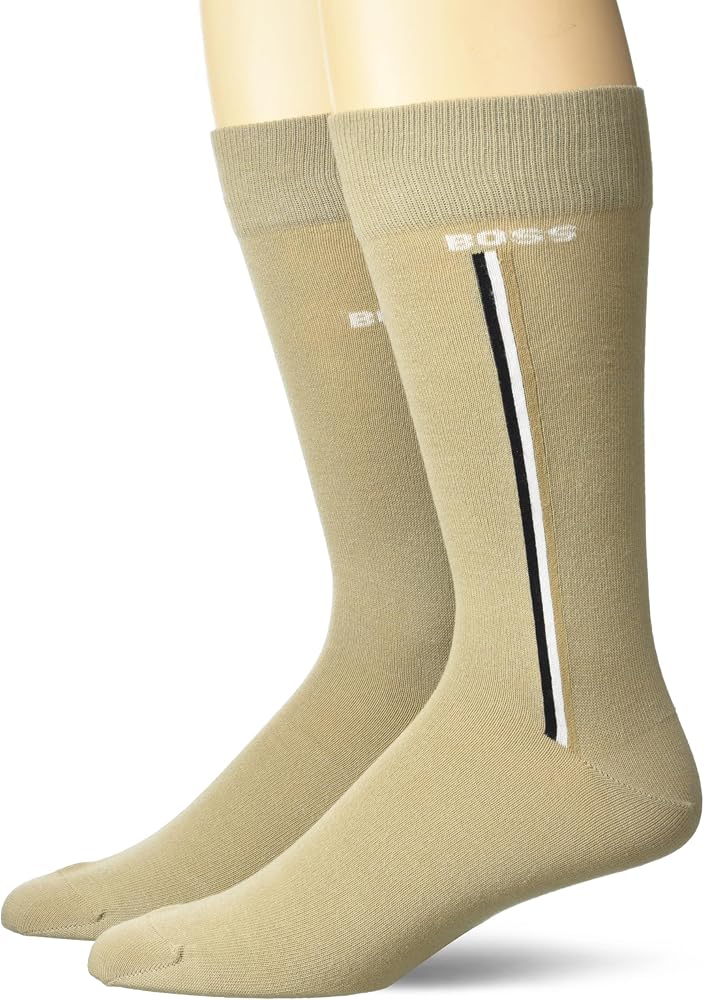 BOSS Men's 2 Pack Iconic Stripe Design Combed Cotton Socks