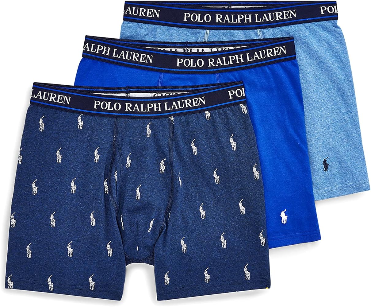 POLO RALPH LAUREN mens Stretch Classic Fit Boxer Briefs, Trunks & Long Leg Available, 3-pack