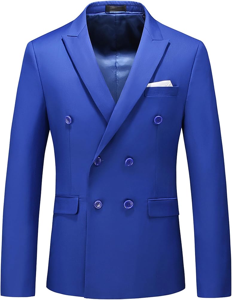 Mens Suit Jacket Double Breasted Blazer Men Slim Fit Casual Prom Wedding Daily Tux Suit Coats Blazer