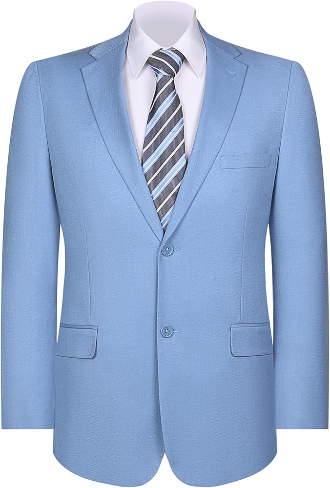 AMY ZHU Men's Sport Coat Classic Fit 2 Button Stretch Blazer Suit Jacket