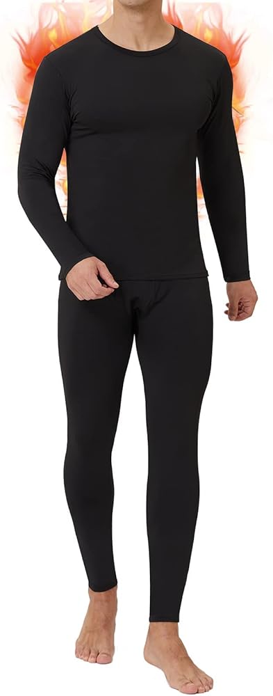 CL convallaria Long Johns Thermal Underwear for Men Soft Fleece Lined Base Layer Cold Weather Top Bottom Set XS-4XL