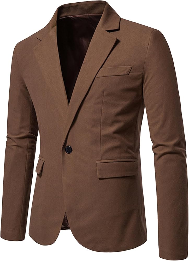 Men's Casual Slim Fit Suit Jacket Lightweight Sport Coat 1 Button Blazer Jackets for Business Wedding