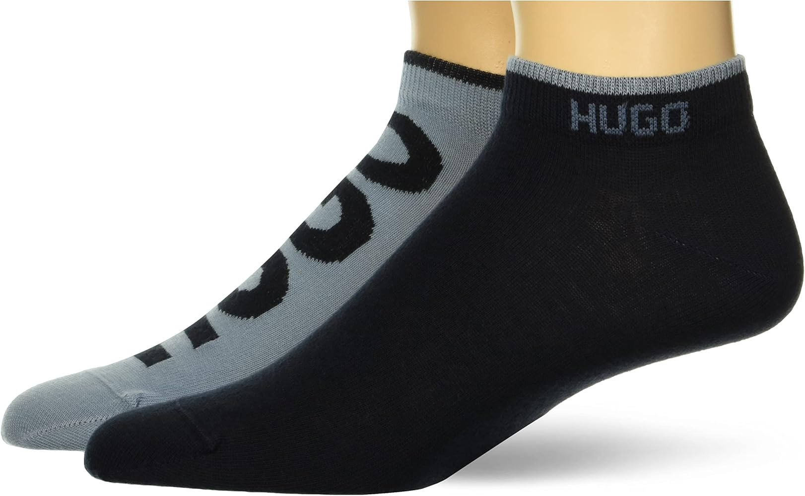 HUGO Men's 2-Pack Logo Combed Cotton Ankle Casual Sock