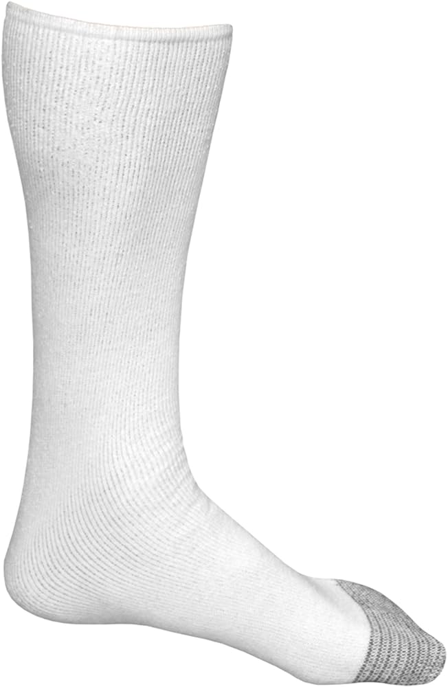 Fruit Of The Loom Men's 6 Pack Over The Calf Tube Socks, White, Sock Size:10-13/Shoe Size: 6-12