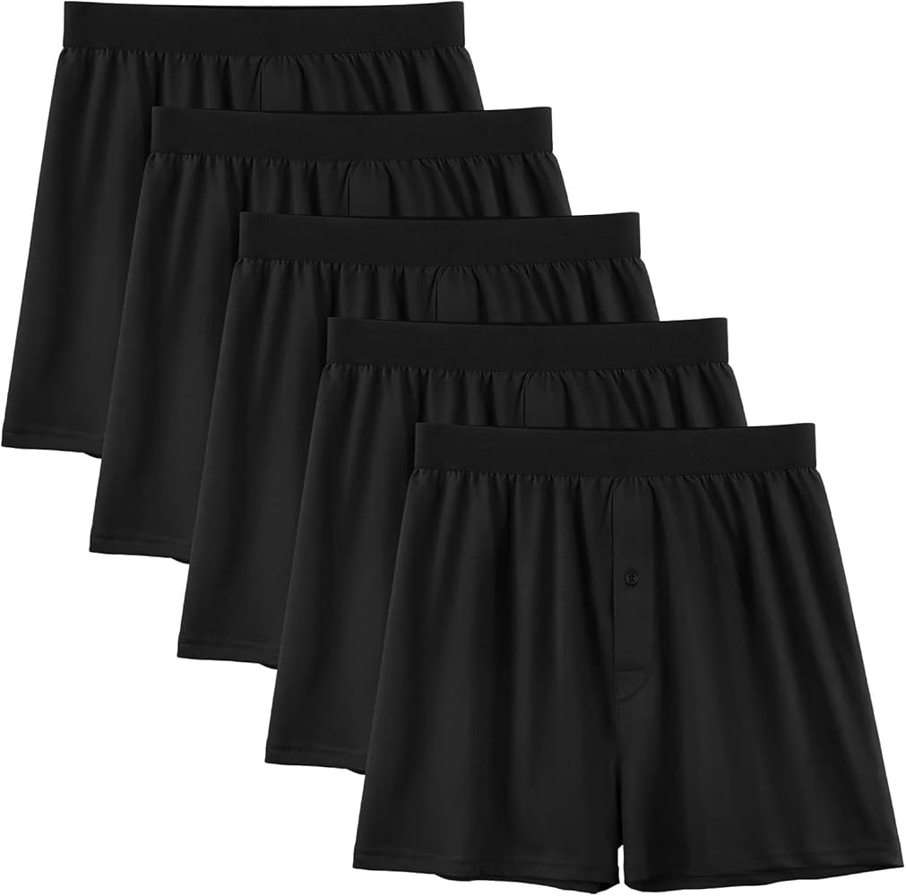 5Mayi Men’s Underwear Boxer Soft Cotton Knit Mens Boxer Shorts Underwear Men Pack of 5