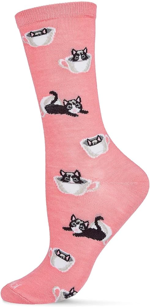 MeMoi Cup o' Cats Rayan Blend Crew Socks