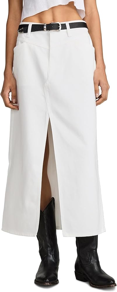 Lucky Brand Women's Denim Maxi Skirt with Slit