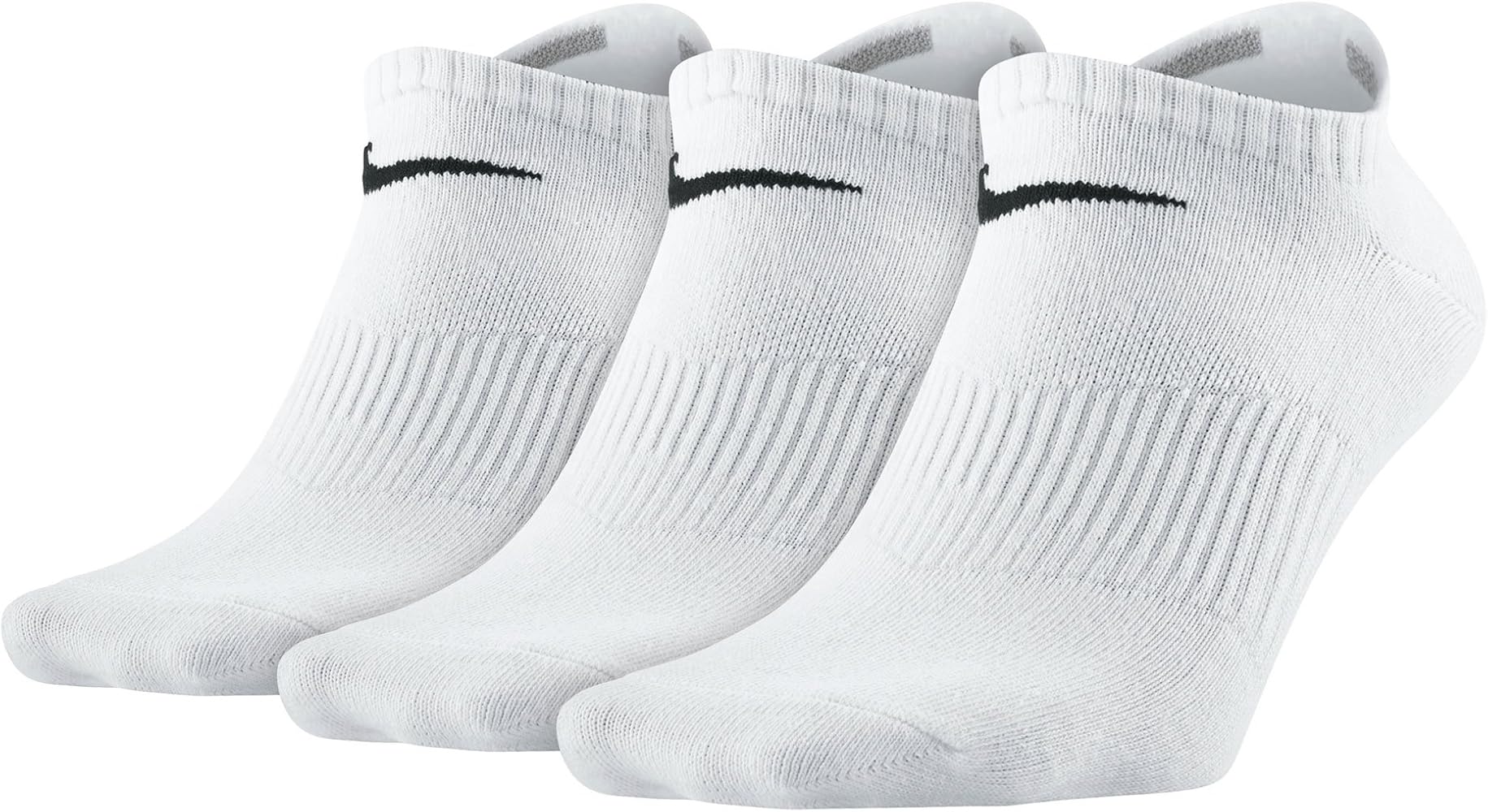 Nike Lightweight No-Show Socks (3 Pack) (XL, White)
