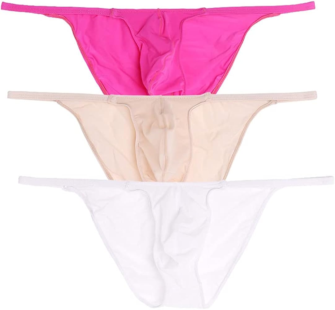 Mens High Elastic Ice Silk High Cut Thin Half Back Triangle Panties