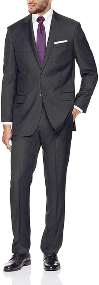Giorgio Napoli GN Men's 2 Button Modern Sport Coat Suit Jacket Separate Blazer (44 Long US / 54L EU, Charcoal)