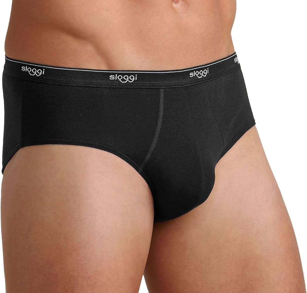 Sloggi Men's 2 Pack Basic Midi Brief 38â€ Black