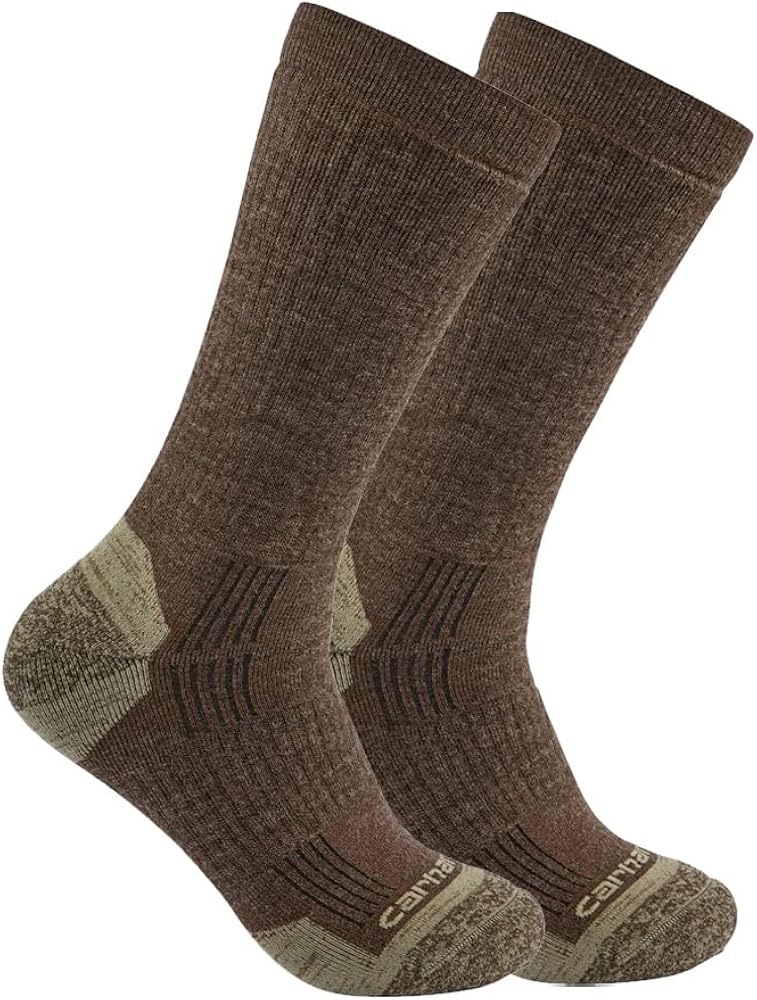 Carhartt Men's Midweight Synthetic-Wool Blend Crew Sock 2 Pack
