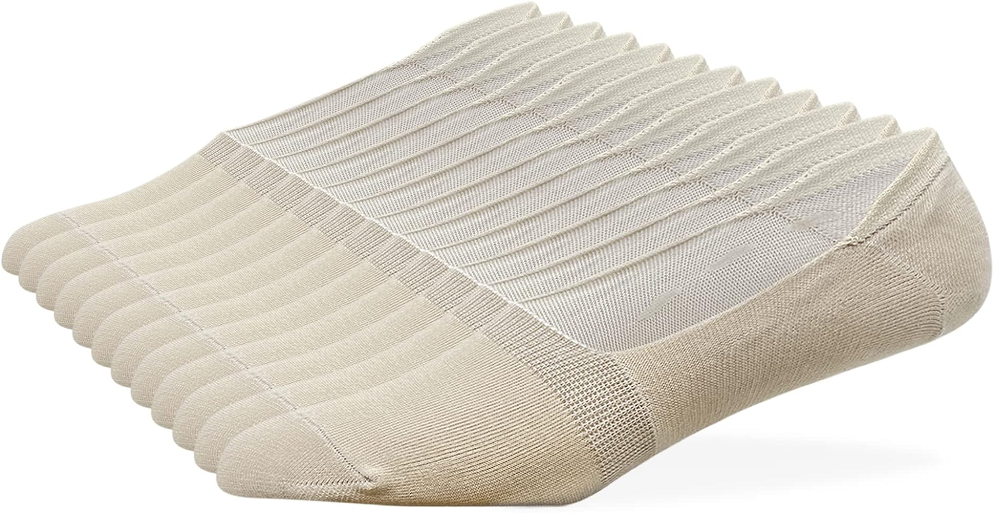 Men’s Invisible Ture No Show Liner Summer Cotton Sweat-absorbent Breathable Thin Socks, 6 Pairs