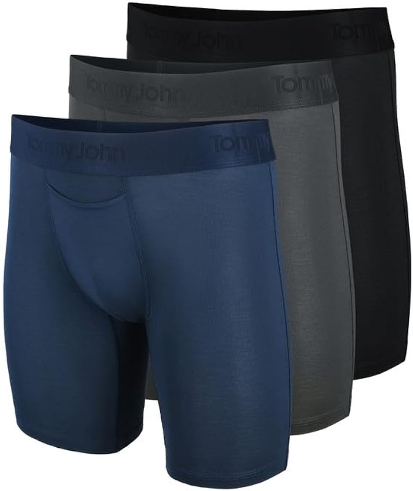 Tommy John Second Skin Boxer Briefs for Men 8", Modal Stretch Fabric, Men's Underwear with Quick Draw Fly and Contour Pouch