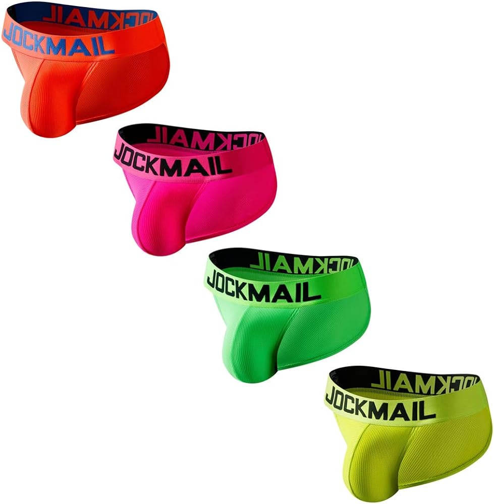 JOCKMAIL 4pcs/Pack Mens Briefs Underwear Mesh Comfort Underwear Briefs Men Underpants